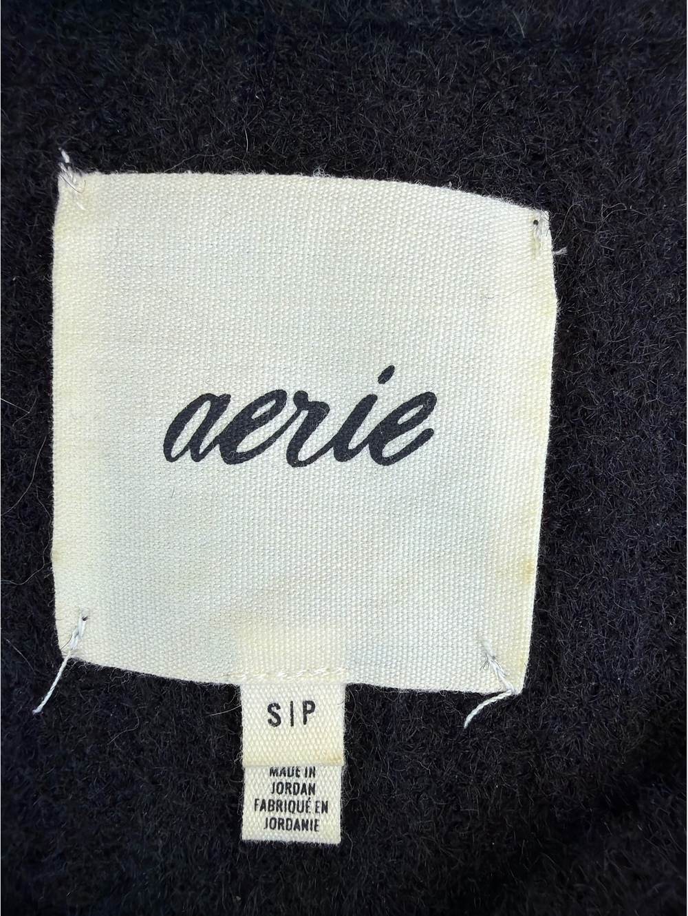 Aerie Women's S Black Ribbed Crew Neck Oversized Knit Sweater - Picture 7 of 8